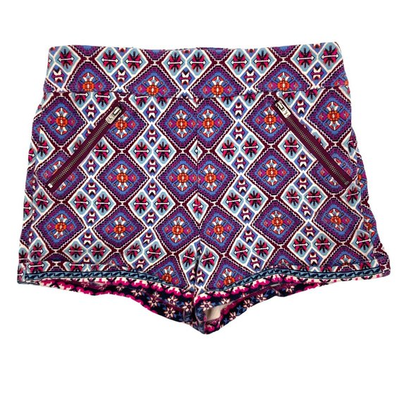 Hollister Aztec Pattern Stretch Shorts with Faux Zipper Pockets - Picture 1 of 7